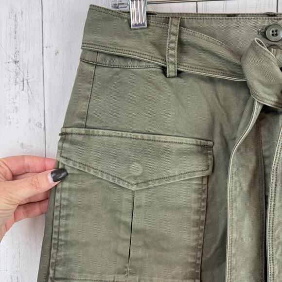 NWT Rails Olive Green Nola Military Utility Skirt Cotton Canvas Belt Size Medium - Picture 4 of 16